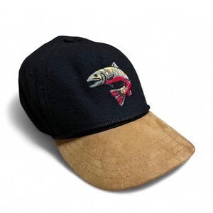 Lakes Rivers Streams Jumping Brook Trout Adjustable Hat with Rope Detail